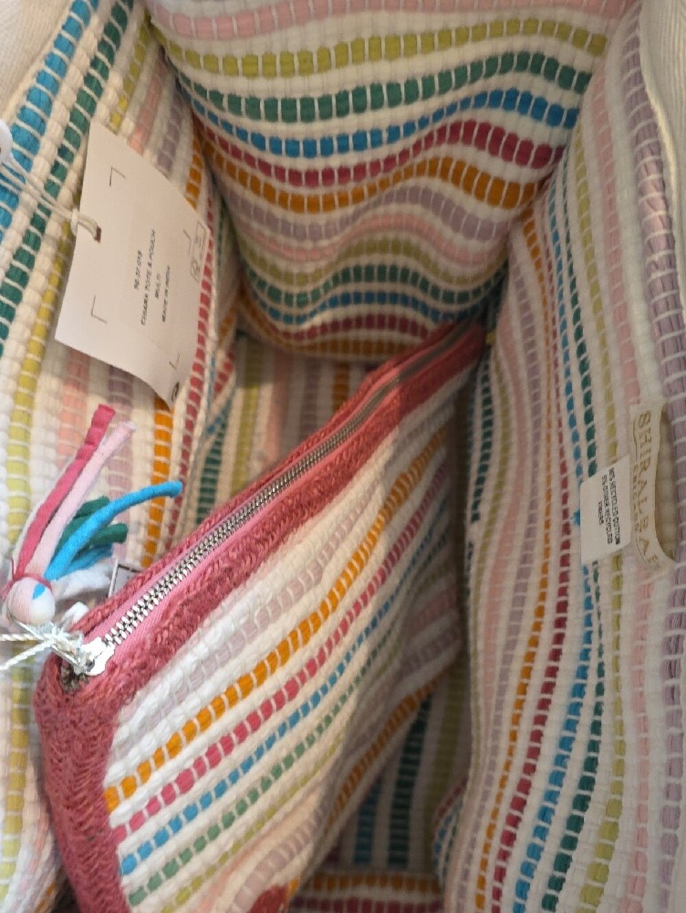 Shiraleah Chicago Striped Chiara Tote & Pouch - Picture 6 of 9
